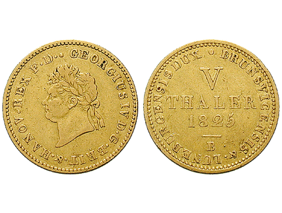 König von England und Hannover − Georg IV. 5 Taler Gold 1821-1830