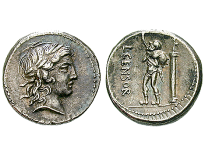 Tod nach einem musischen Wettstreit − Römische Republik, Denar 82 v.Chr.