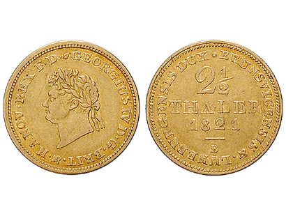 2 1/2 Taler Gold aus Hannover − Georg IV. 1821-1830