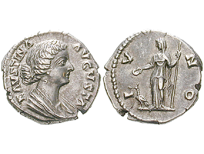 Faustina II., Frau des Marc Aurel − Rom, Faustina II. Denar 147-176