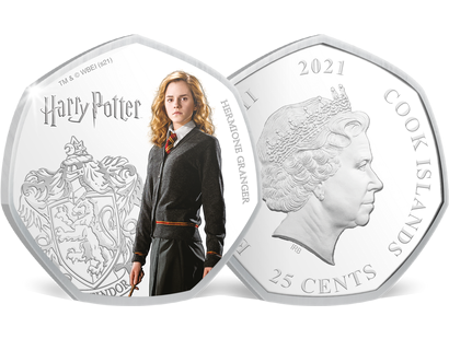 Monnaie heptagonale colorisée & argentée à l’argent pur «Harry Potter - Hermione Granger»