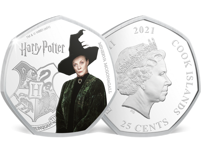 Monnaie heptagonale colorisée & argentée à l’argent pur «Harry Potter - Minerva McGonagall»
