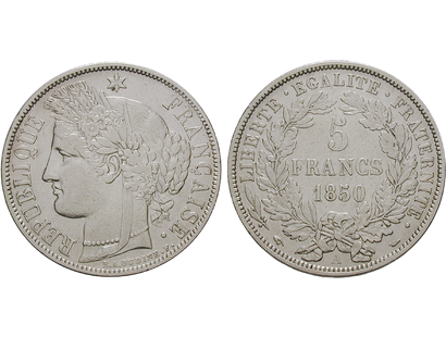 Frankreich, 5 Francs, 1849-1851, II. Republik