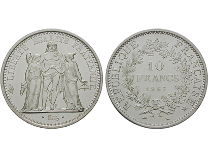 Frankreich, 10 Francs, 1965-1973, V. Republik