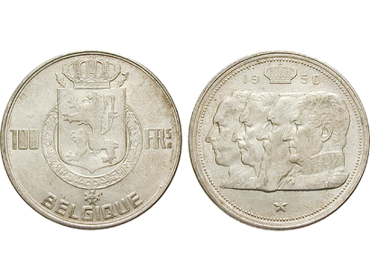 Belgien, 100 Francs, 1948-1954, Leopold III.