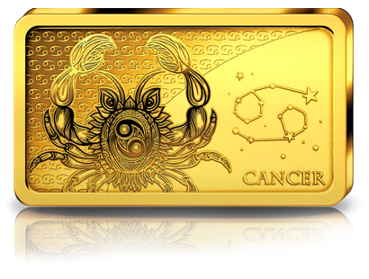 Sternzeichen-Gold-Barrenmünze: Krebs