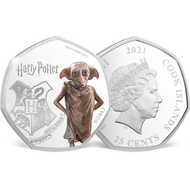 Bild: Monnaie heptagonale colorisée & argentée à l’argent pur «Harry Potter - Dobby»