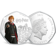 Bild: Monnaie heptagonale colorisée & argentée à l’argent pur «Harry Potter - Ron Weasley»