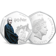 Bild: Monnaie heptagonale colorisée & argentée à l’argent pur «Harry Potter - Voldemort»