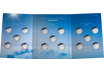 Das Sammelalbum für alle 15 deutschen 10-Euro-Polymer-Münzen "Luft bewegt": 3 Jahrgänge, je 5 Prägezeichen