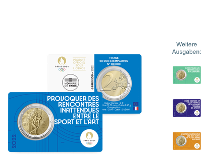 Die offiziellen 2-Euro-Gedenkmünzen der Olympischen Spiele Paris 2024
