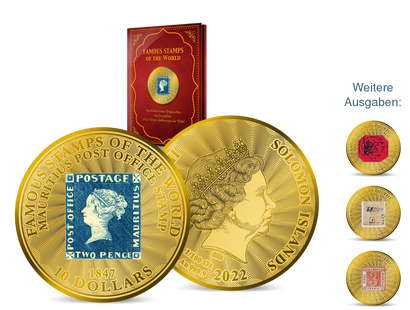 Die berühmtesten Briefmarken auf den größten 1/100-Unzen-Goldmünzen