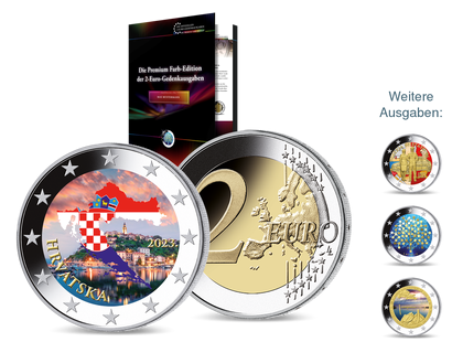 Premium-Farb-Edition der 2-Euro-Gedenkausgaben - Start: Kroatien 2023