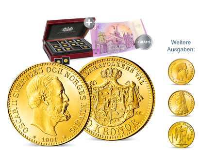 Gold-Raritäten des 19. Jahrhunderts: Ihr Start: 10 Kronen Oskar II.!
