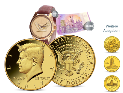 Die seltenen Half-Dollar-Münzen der USA - veredelt mit reinstem Gold