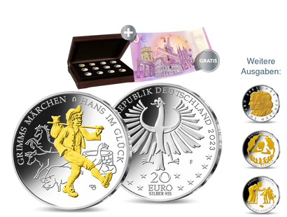 Neue Edition: die deutschen 10- und 20-Euro-Märchen-Ausgaben mit Goldveredelung