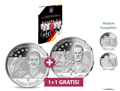 Die offiziellen Silber-Gedenkprägungen der deutschen Nationalmannschaft