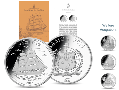 Die „Geschichte der Seefahrt“ auf offiziellen Silbermünzen