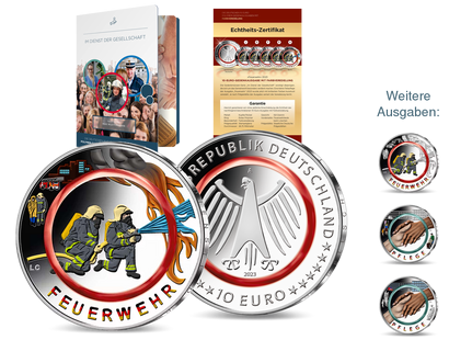 Deutschlands farbveredelte 10-Euro-Ausgabe "Feuerwehr" 2023 – Ihr Start in die Sammlung deutscher 10-Euro-Polymer-Ausgaben mit einzigartiger Farbveredelung!
