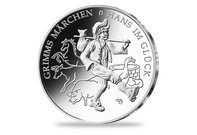 Die letzte deutsche Märchen-Silber-Gedenkmünze "Hans im Glück" zum Vorteilspreis - Ihr Start in die Kollektion der deutschen Märchen-Gedenkmünzen in Stempelglanz