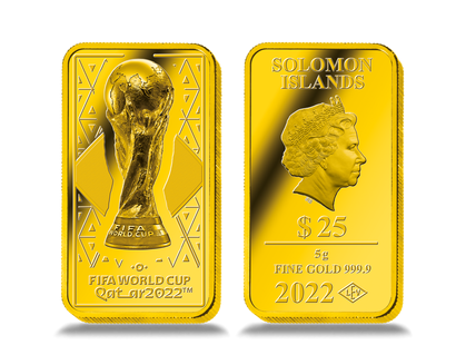 Monnaie-lingot officielle en or le plus pur «Coupe du monde de football» FIFA Qatar 2022 