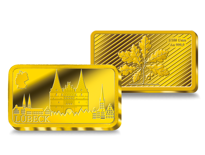 Gold-Gedenkbarren "Holstentor Lübeck"