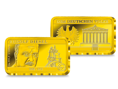 Premium Feingoldbarren in 1/100 Unze: Rudolf Diesel