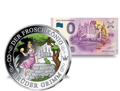 Set "Der Froschkönig" aus Silberprägung und 0-Euro-Banknote