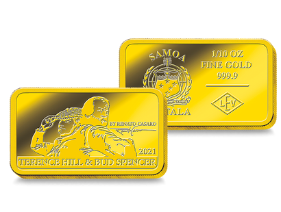 Die Goldbarren-Münze „Terence Hill & Bud Spencer – Die Legenden“ 1/10 oz!