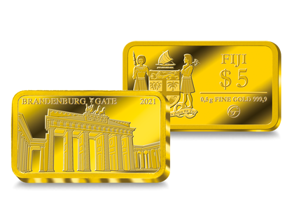 La monnaie-lingot de 5$ en or le plus pur « La Porte de Brandebourg »