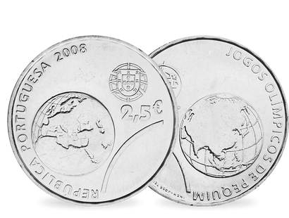 Portugal : pièce commémorative de 2,5 euros Jeux olympiques de Pékin 2008