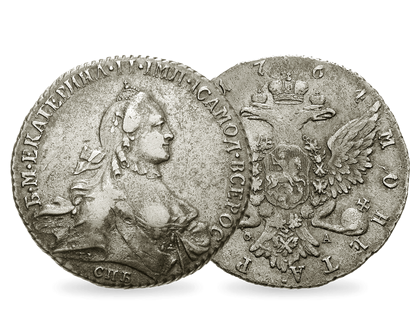 Die größte Silbermünze von Katharina der Großen!