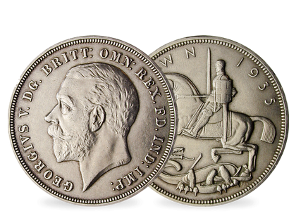 König Georg V. zum Thronjubiläum − England, Crown 1935, Silber