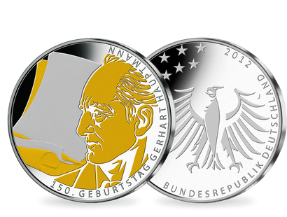 10-Euro-Münze „150. Geburtstag Gerhart Hauptmann“ mit Feingold!