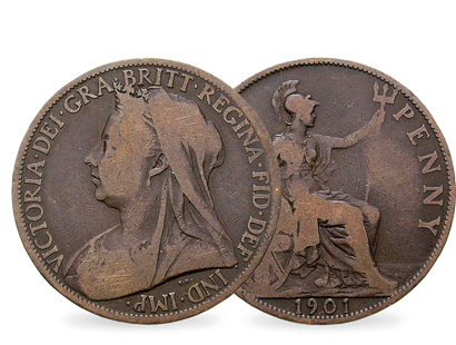 Der letzte Penny von Queen Victoria − England, Penny 1901