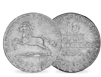 Die Rossmünze" der Welfen − Hannover, 16 Gute Groschen Georg IV."