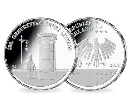 Deutsche 20-Euro-Silber-Gedenkmünze '200. Geburtstag Ernst Litfaß' 