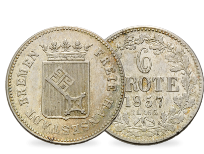 Der Stadtschlüssel von Bremen − Bremen 6 Grote Silber 1857
