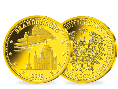 Goldprägung zur 2-Euro-Münze  "Brandenburg" 