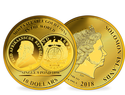Monnaie de 10 Dollars Afrique du Sud 1898: le « Single 9 », grand diamètre: 45 mm ! 