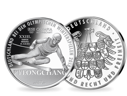 Die erste deutsche 1-Unzen-Silberprägung zu Olympischen Winterspielen