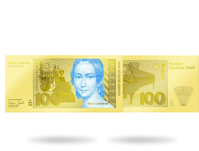 Feingold-Banknote "100 Deutsche Mark"