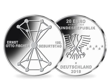 20 € Silber-Gedenkmünze 2018 "100. Geburtstag Ernst Otto Fischer" – Stempelglanz