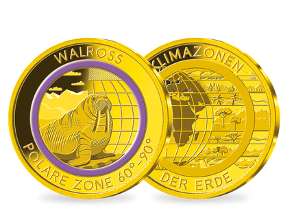 Die Gold-Gedenkprägung „Walross – polare Zone“