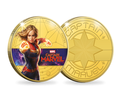 "Captain Marvel" – Die offizielle vergoldete und farbveredelte Marvel-Lizenzprägung