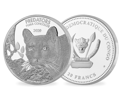 Kongo 2020 Silber-Gedenkmünze "Puma" 