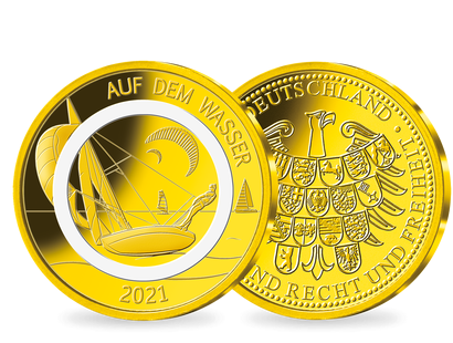 Auf dem Wasser – die Goldprägung zur deutschen 10-Euro-Polymer-Münze 2021