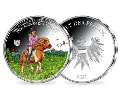 Silber-Gedenkprägung "Das Glück der Erde" - Die Welt der Pferde