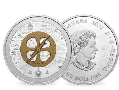 Kanada 2021: 5 Unzen-Silber-Gedenkmünze "Astrolabium von Champlain"