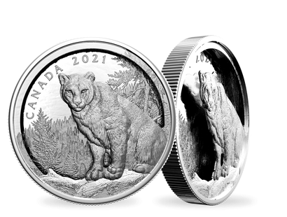 Kanada 2021: Silbermünze in Mehrschicht-Technologie "Puma"